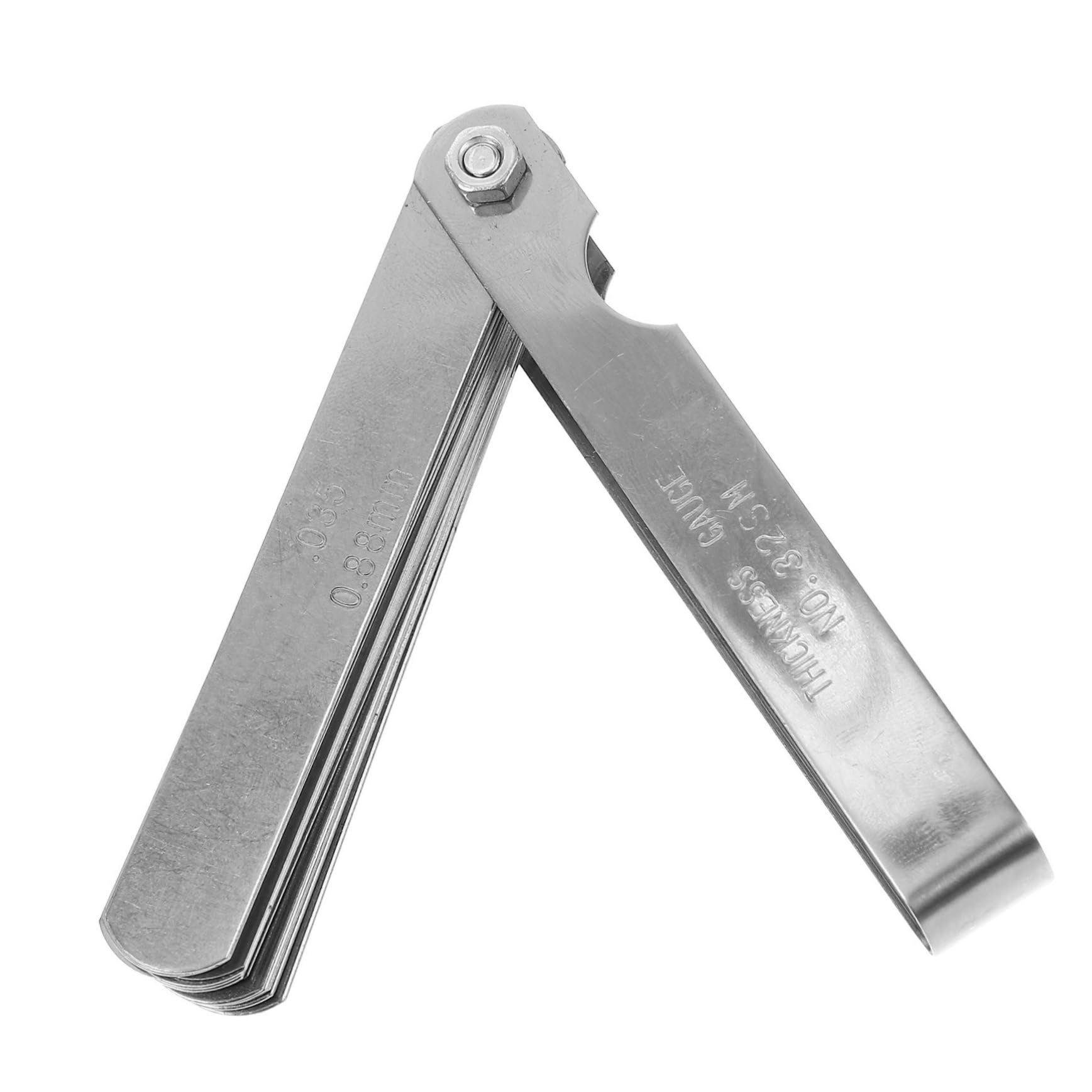 FUNOMOCYA 1 Set Guitar Tool Stainless Steel Silver Feeler Gauges for Valves Offset Feeler Gauge Tool for Measuring Thickness