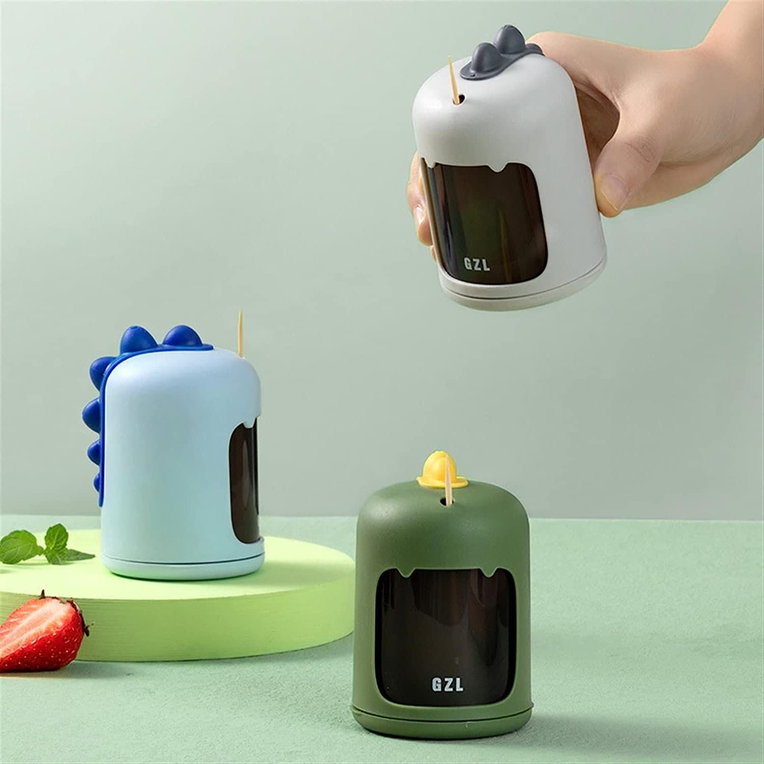 Porta Stuzzicadenti In Acciaio Inox – Dispenser Da Tavolo Oro – 5,5x8 Cm - 5