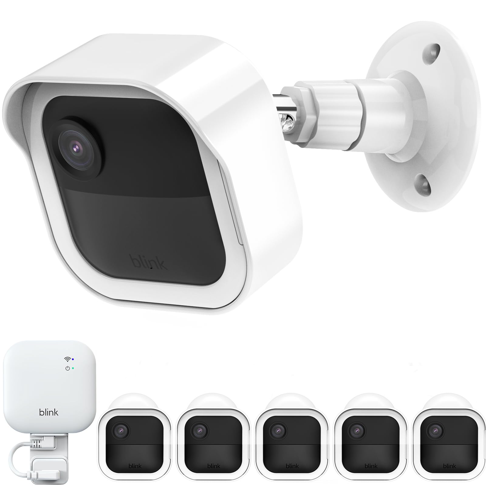 Camera Mount for Blink Outdoor 4 (4th Gen) & Blink Outdoor (3rd Gen), Weatherproof Protective Housing and 360° Adjustable Mount with Sync Module 2 Mount (White, 5 Pack)
