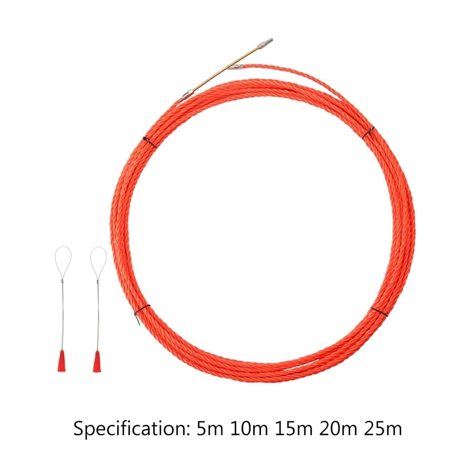 Cable eléctrico, dispositivo de guía de cable eléctrico, tirador de cable de 5 y 25 metros, herramientas manuales for electricistas de construcción(RED,25meter)