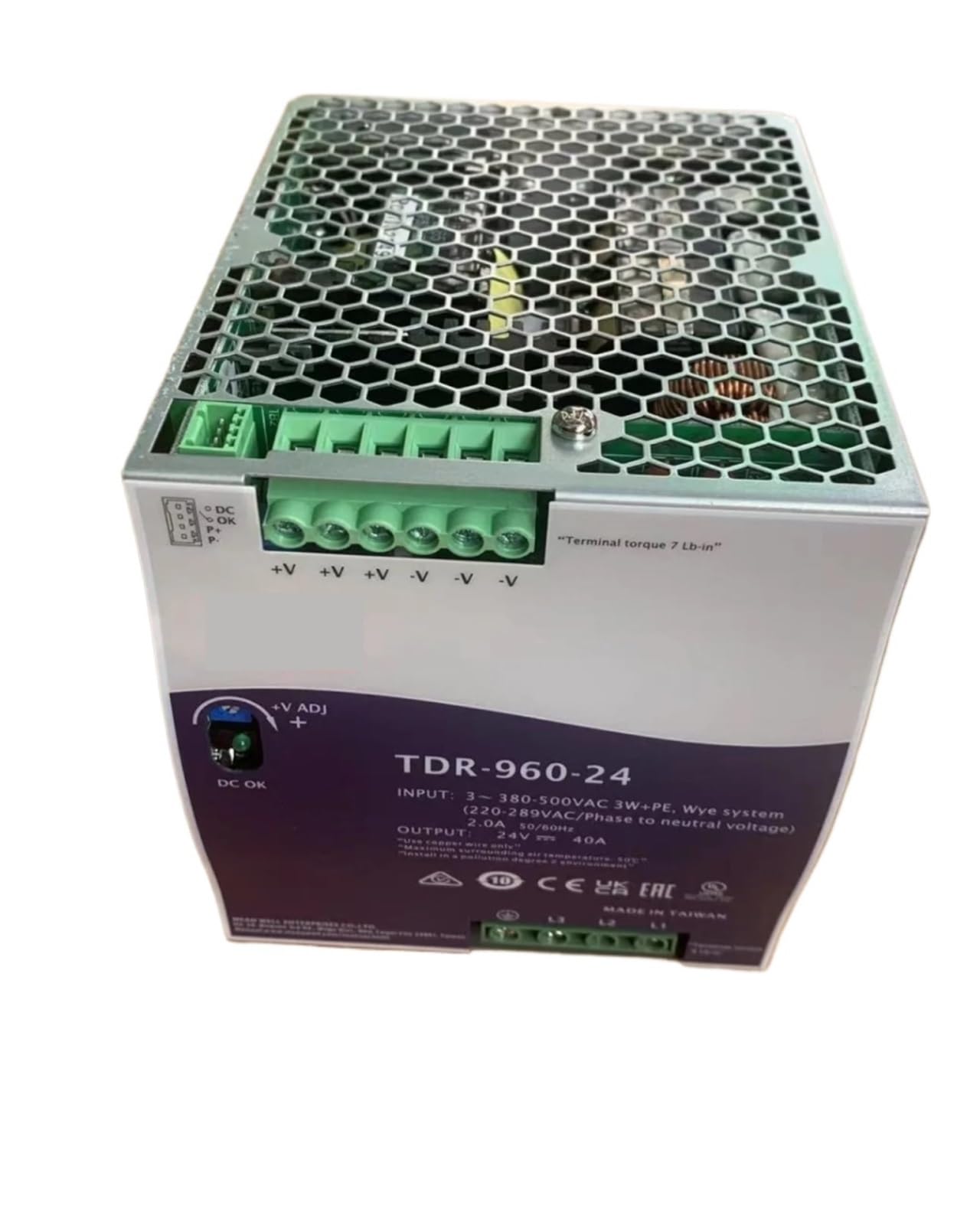 Anertquih One Color Tdr-960 Switching Power Supply Three-Phase 380Vac To Dc 24V/48V Rail Type 960W