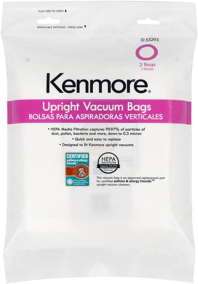 Kenmore 53293 Style O HEPA Cloth Vacuum Bags for Kenmore
