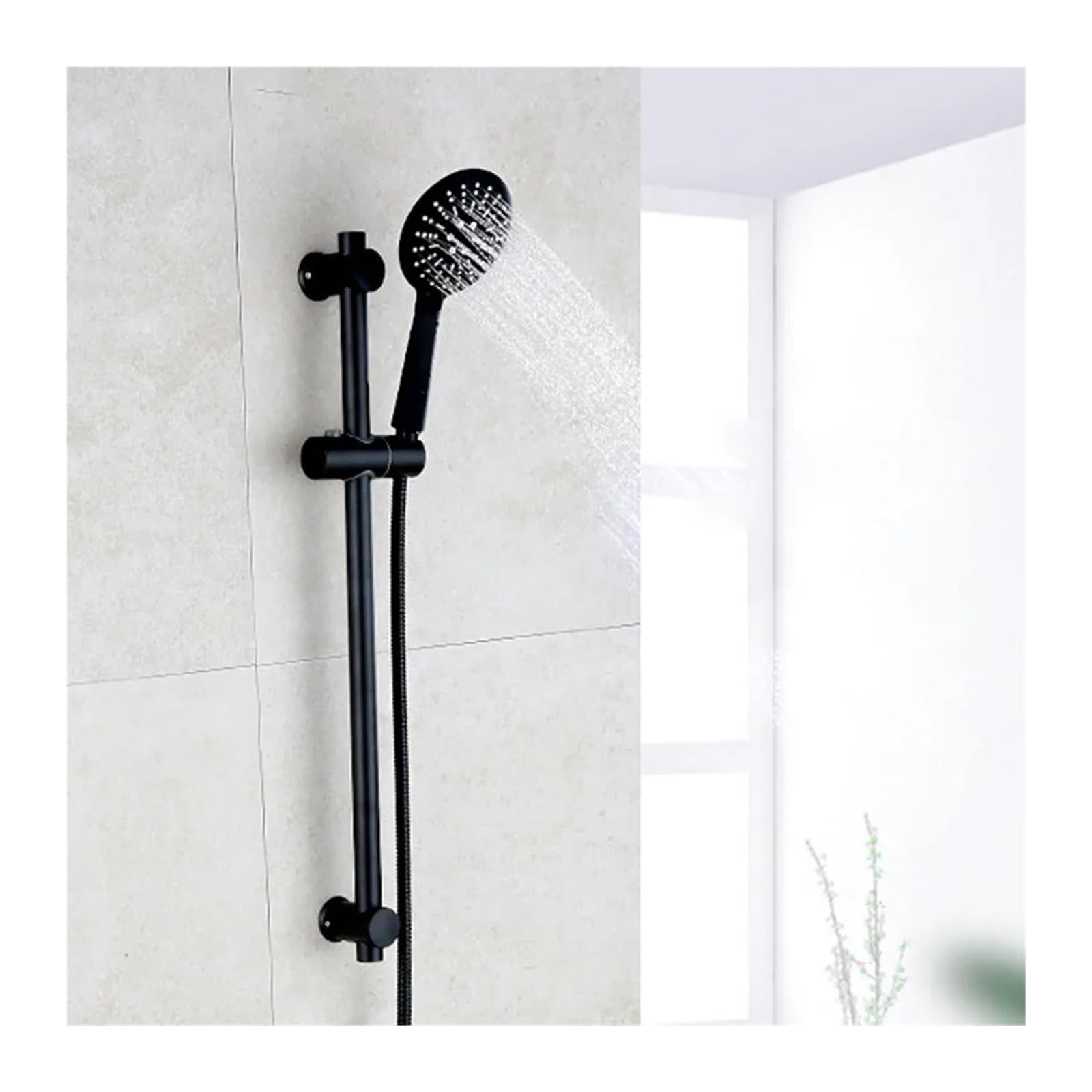Tbddsd Onecolor Bathroom Shower Heads, Bathroom Shower, Hand Held Head With Slide Bar Matte Black Brass Handheld Spray Wand Holder(Onecolor)