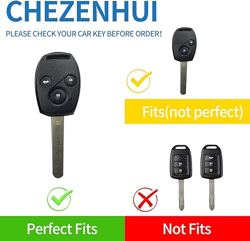 Miniatura 2 de Compatible con funda para llavero Honda con cordón de cuero, funda protectora para llave de automóvil Honda 2003-2012 Accord Civic EX Smart Control