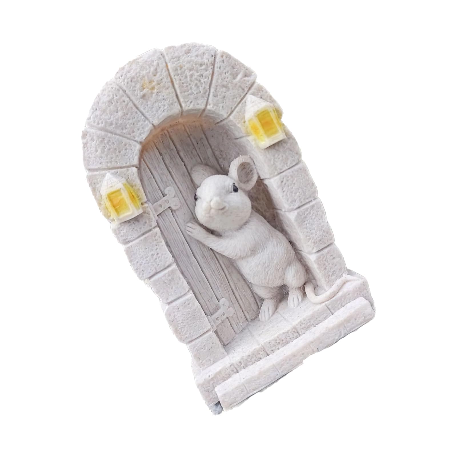 Buxuaaaa Weather Resistant Door Sculpture Whimsical Garden Decors Indoor Outdoor Ornament Resin Door Sculpture