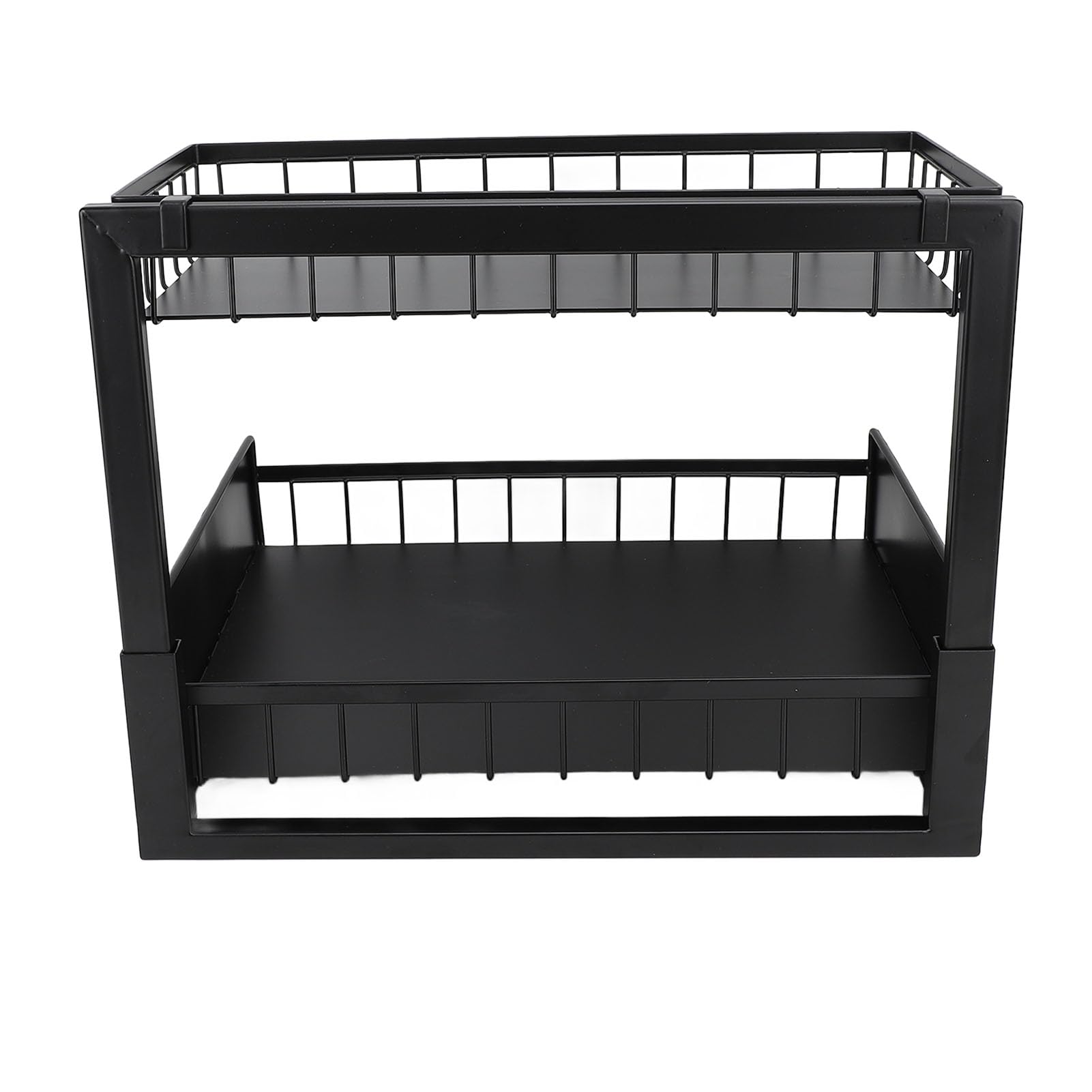 Organizzatore sotto il lavello Scaffale estraibile per armadietto Scaffale estraibile a doppio strato per Bagno Acciaio al carbonio Antiruggine 14,4x10,8x11,4 pollici Resi