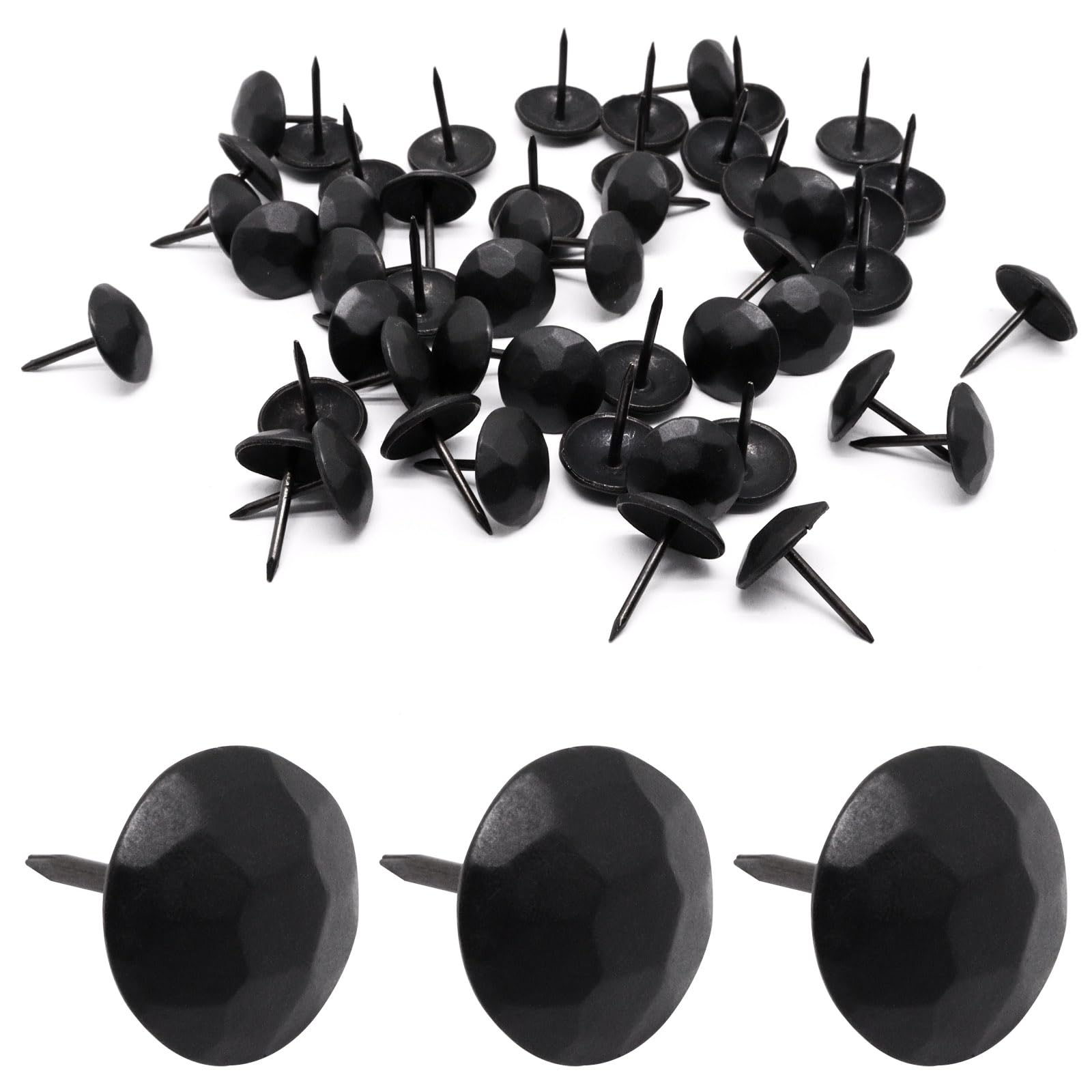 Vintage Upholstery Tacks - 100 Matte Black Decorative Nails -10 Vintage Upholstery Tacks - 100 Matte Black Decorative Nails -10