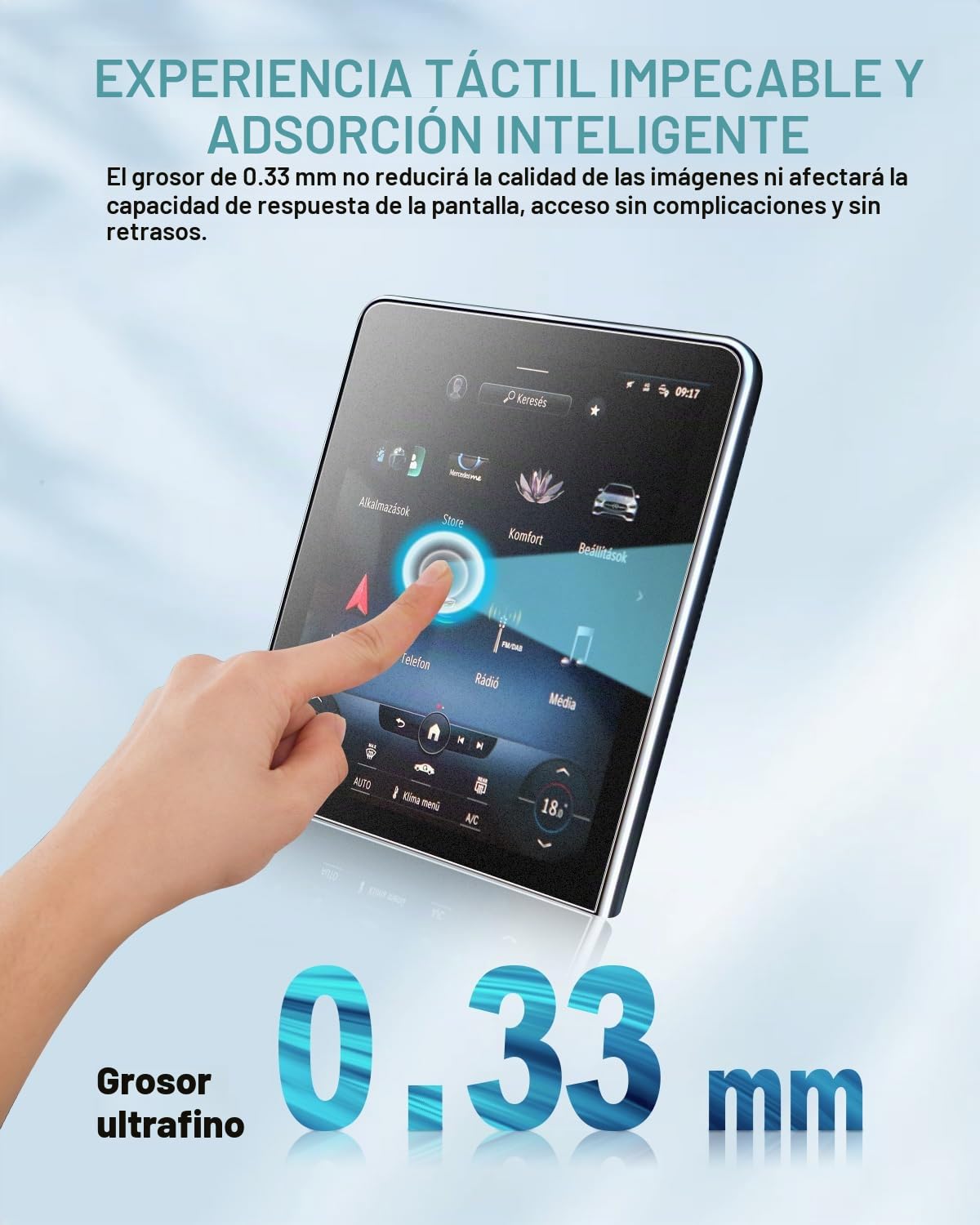 CDEFG Compatible con Mercedes-Benz Clase C W206 GLC X254 2021-2023 2024 2025 Navegación Protector de Pantalla 9H Antihuellas GPS Mate Tempered Glass Protector de Pantalla Accesorios 2 Piezas