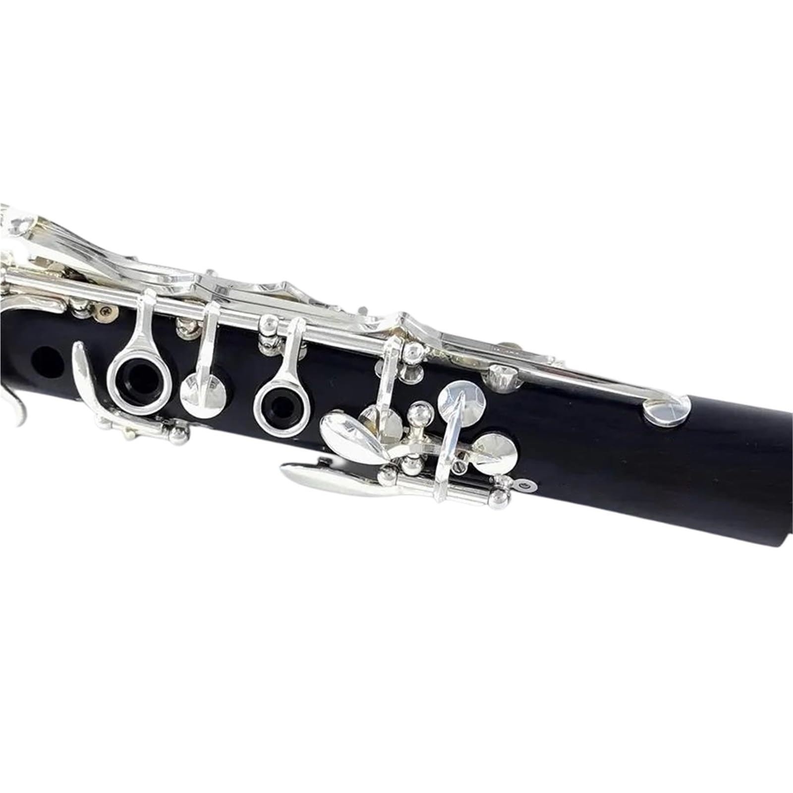 Clarinete Bb Madera Ébano Plateado 17 Teclas Amantes De La Música Practican Tocar