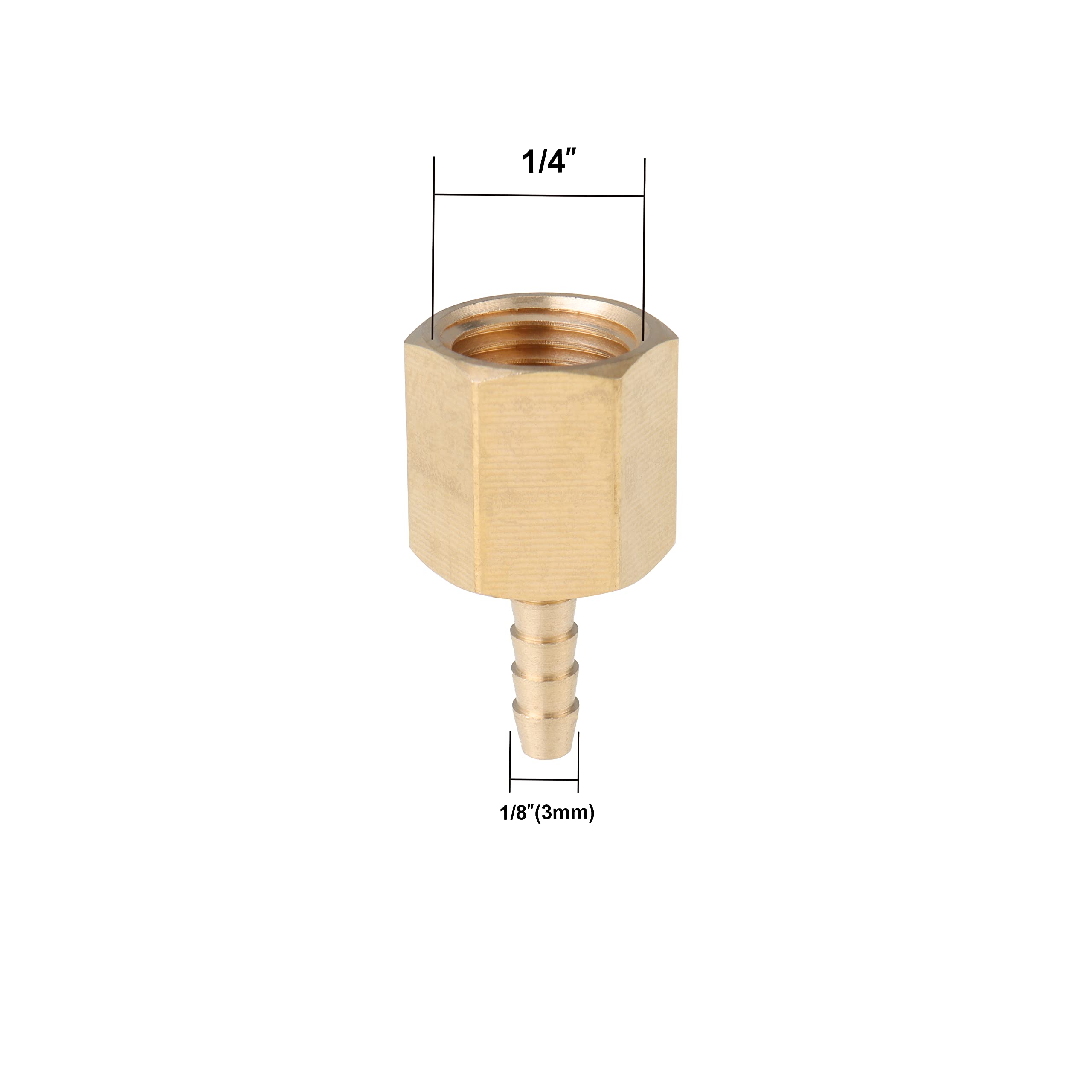LTWFITTING Assortment Kit Tube OD (3mm 6mm 8mm 10mm 12mm) x 1/4-Inch Female BSPP Brass Hose Barb Connector Set (Pack of 40) - Image 2
