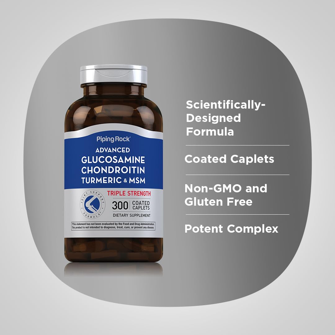 Piping Rock Glucosamine Chondroitin MSM Turmeric | 300 Caplets — Amazon image 4