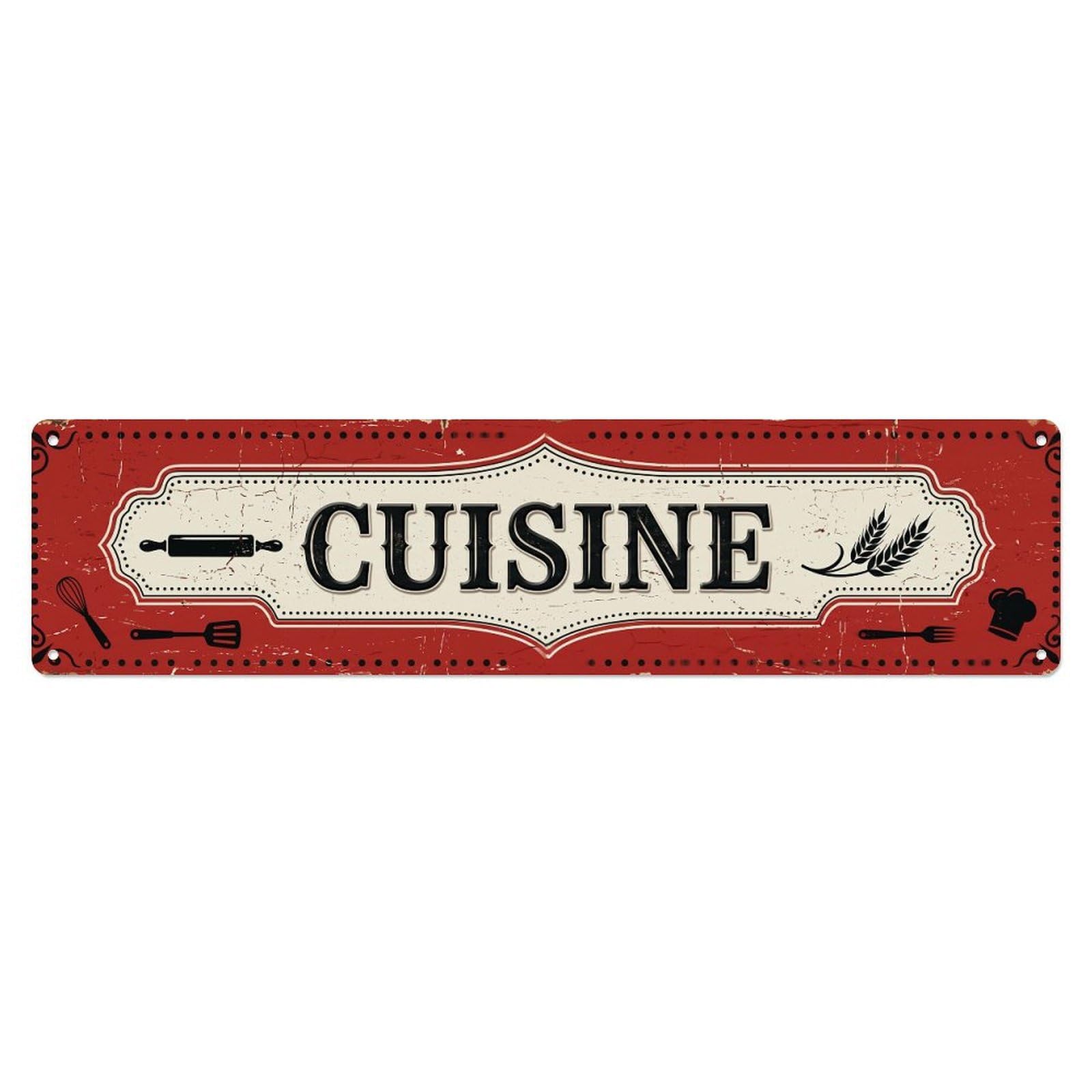Kitchen Retro Label Baking Preparation Area Vintage Metal Tin Sign Wall Decor for Cafe, Club, Garden Metal Poster 4x16Inch
