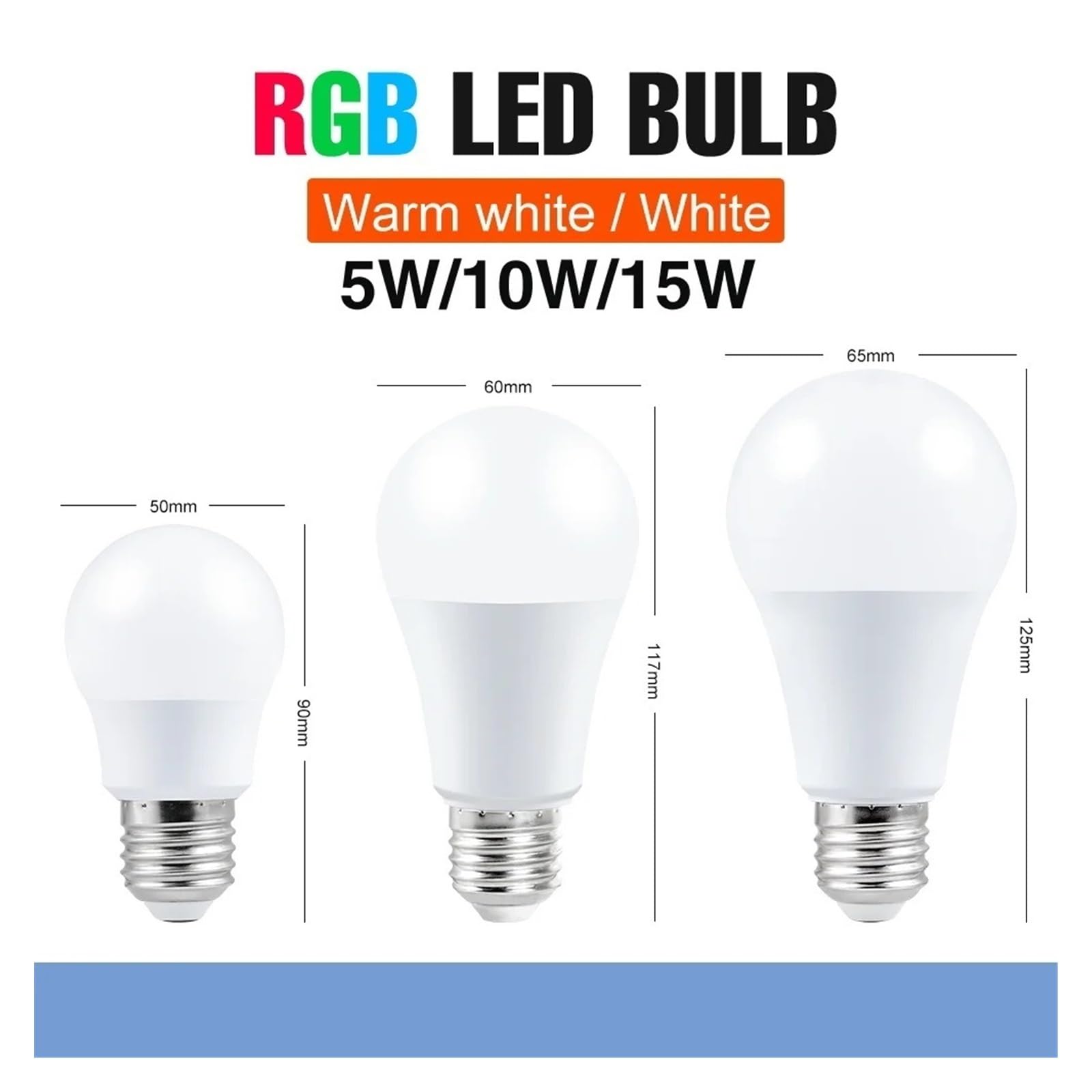 Générique Ampoule LED RGBWW 220 V E27 5 W 10 W 15 W 110 V 110 V 220 V avec télécommande (RGB-WARM-15 W)