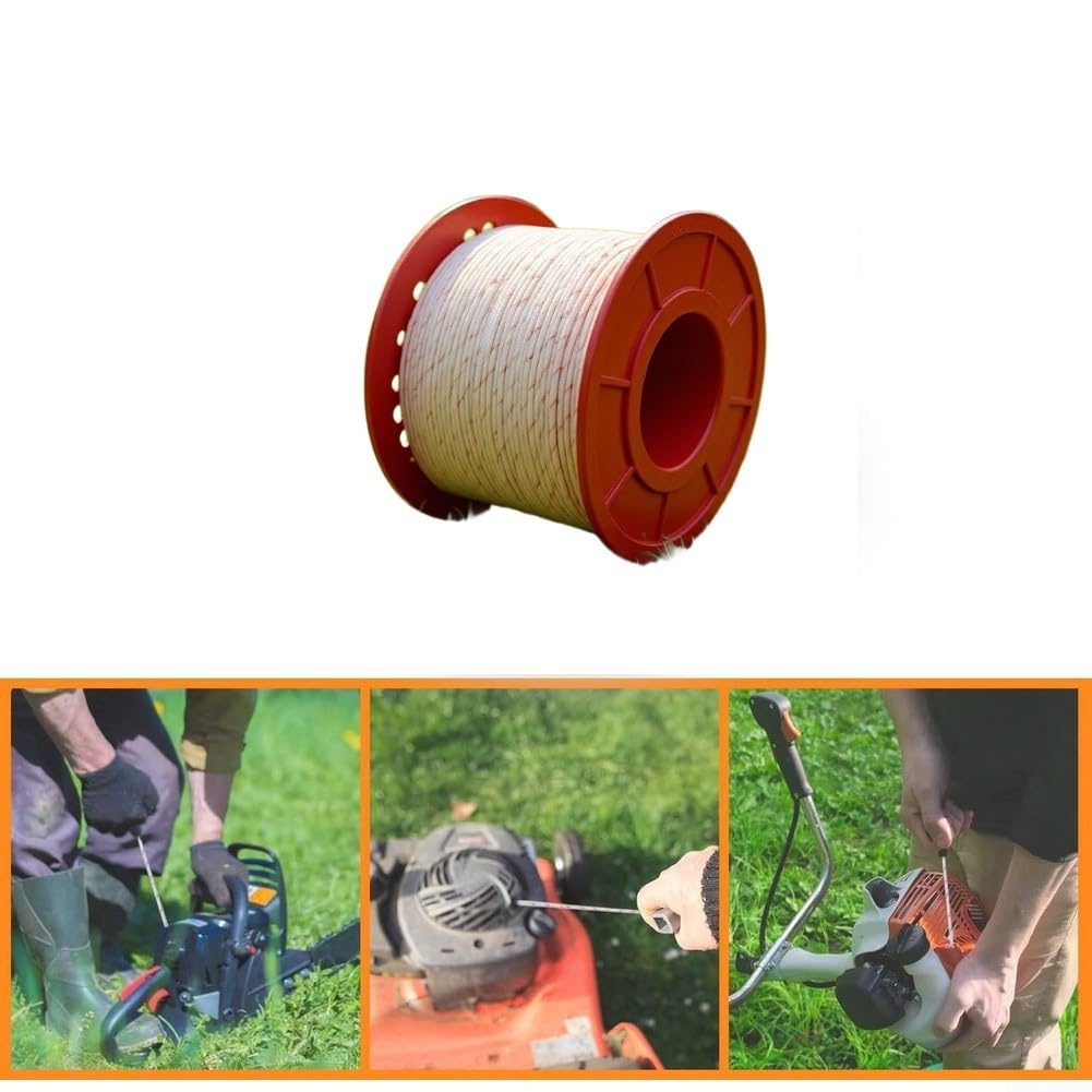 Corde de démarrage pour moteur de tondeuse à gazon, tronçonneuse, câble de démarrage pour outils et équipements de jardin à essence (4 mm x 100 mètres)