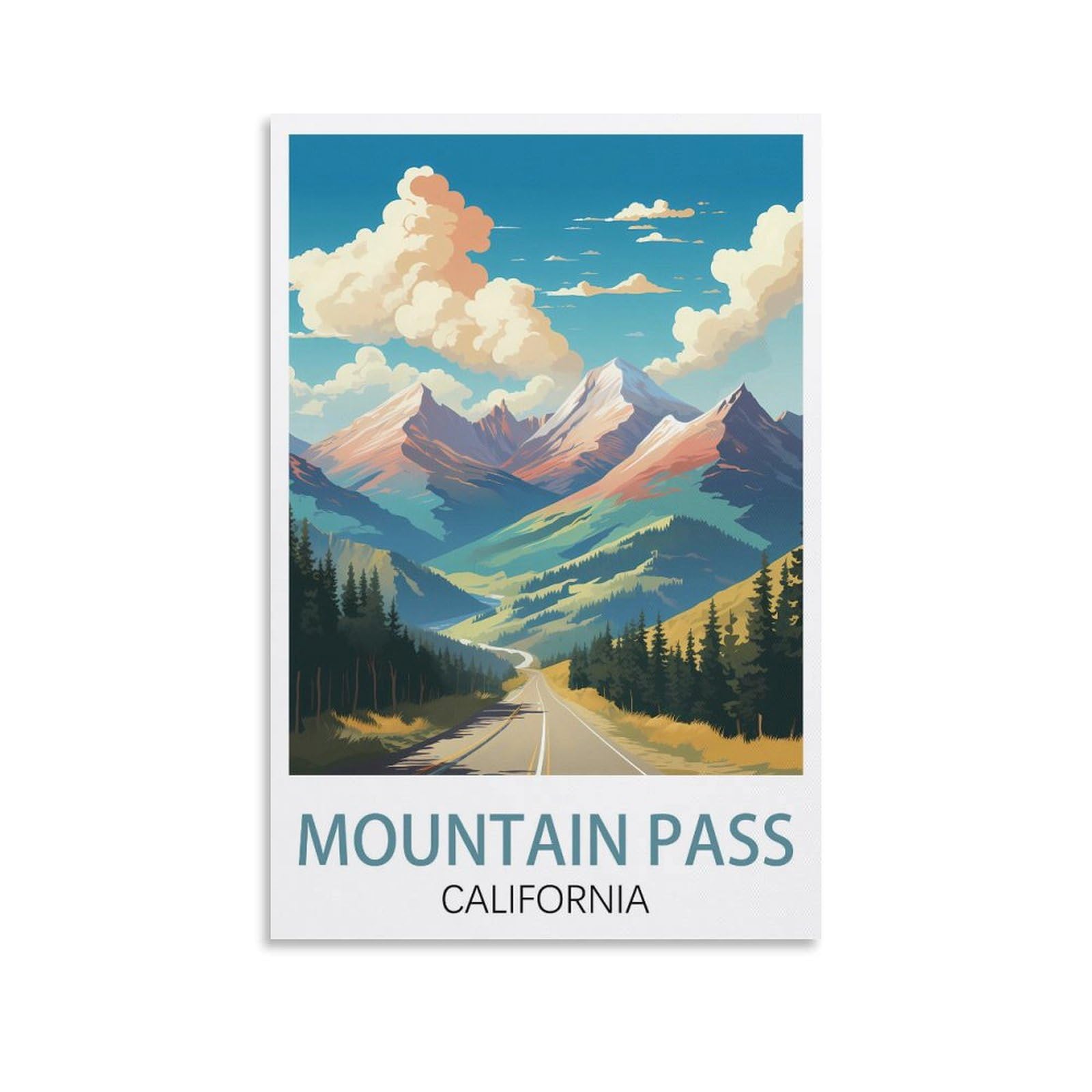Metal Bar Signs Vintage Travel Tin Signs Metal Poster Wall Decor Office Cafe Bathroom Badroom Mountain Pass California Posters 15x30cm
