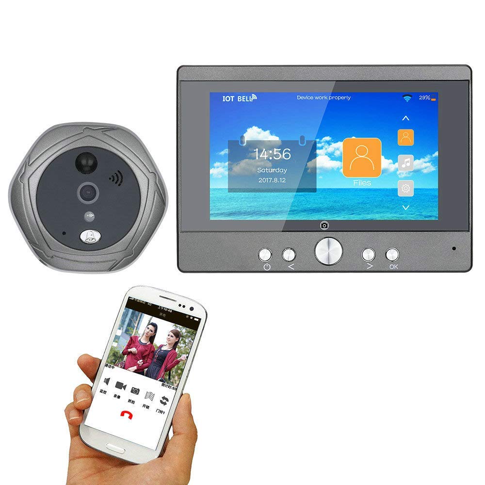 Buy ZSGML 7 Inch Wired Video Doorbell Wireless Digital Peephole Door