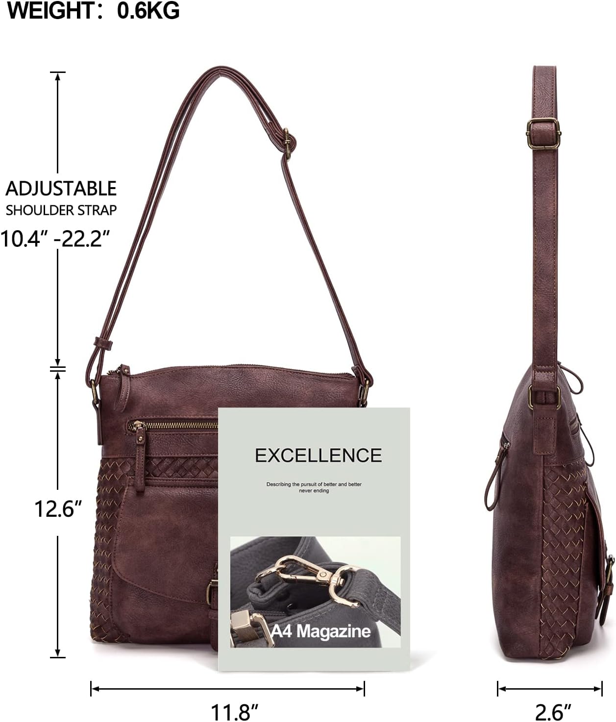 KouLi Buir Crossbody Purses for Women - PU Leather Shoulder Handbags Sling Bag Crossboby Bags Medium Multi Pockets - Image 4