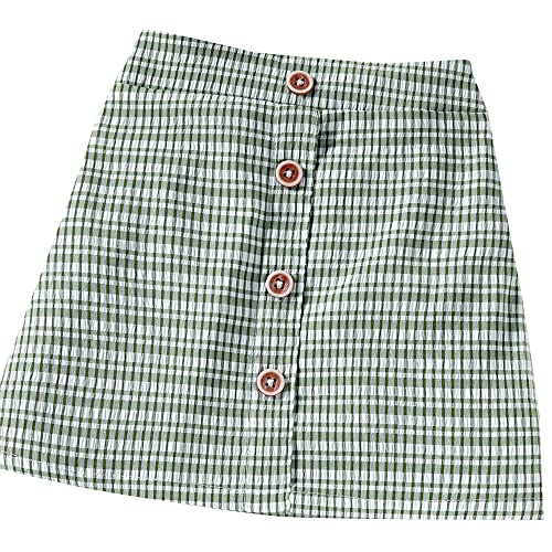 Image of Hopscotch Polyester Girls Checkered Blouse And Skirt Set