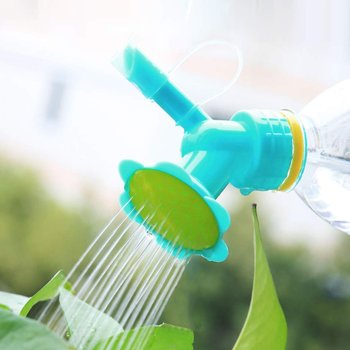 HEMOTON, 5 beccucci per bottiglie d'acqua, fiori in vaso, piante, bonsai, piante grasse, da appartamento, portatile, annaffiatoio, bocchetta per irrigazione, colore azzurro