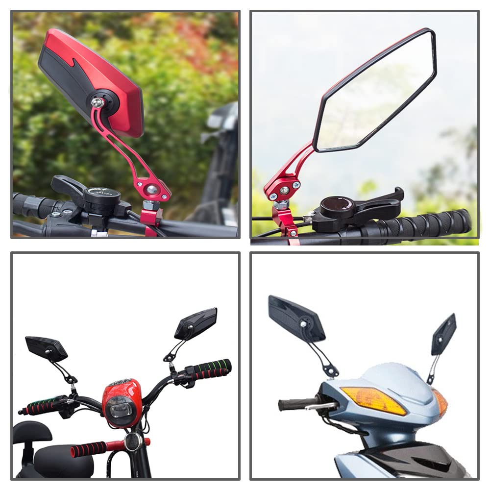 ETOPARS 1 Paire 10mm 8mm Rétroviseurs de Moto Universels Bleu Rétroviseur de Guidon d'extrémité Moto Rétroviseurs Latéraux Rotation Réglable Scooter avec 7/8" Montage