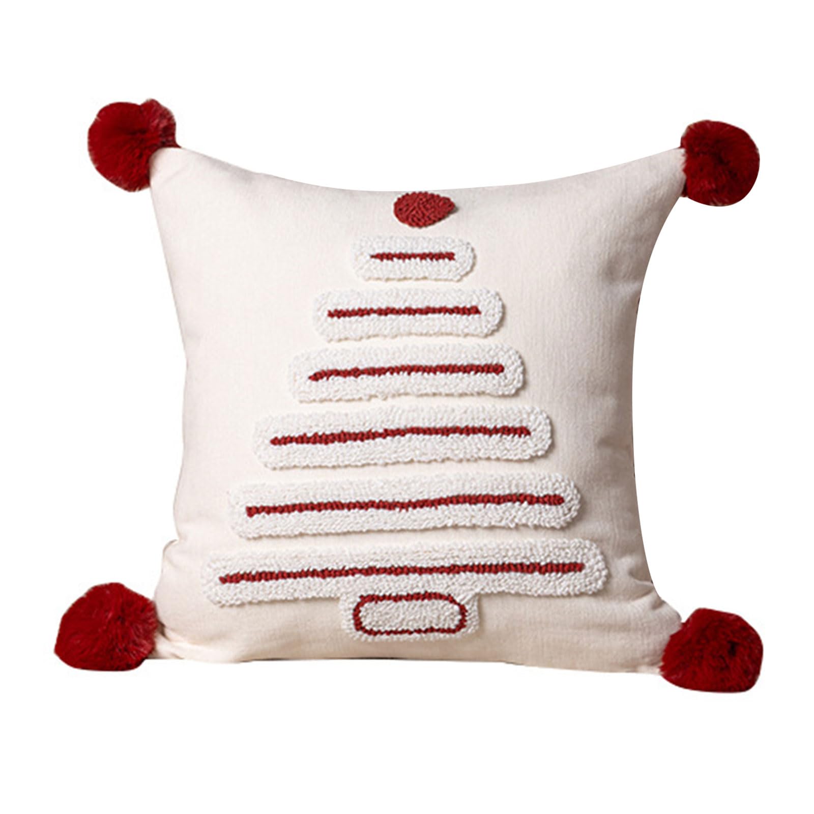 Nucelit Chenilles Pillow Cover with Christmas Tree Designs Sturdy Pillowcase for Sofa Christmas Home Decoration Cushion Cover