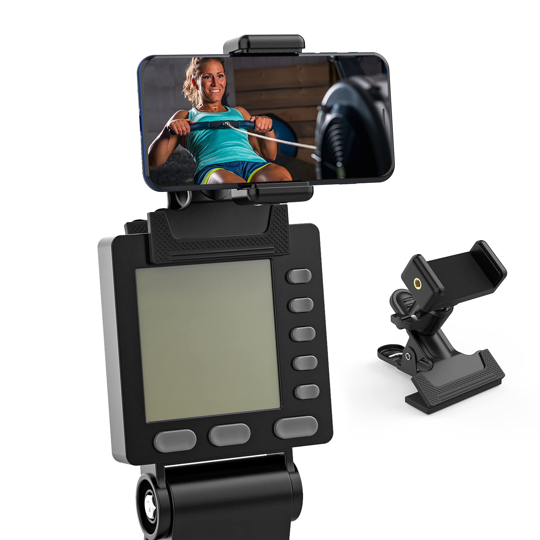 Adjustable Phone Holder for Concept 2 Rowing Machine, Rotatable and
