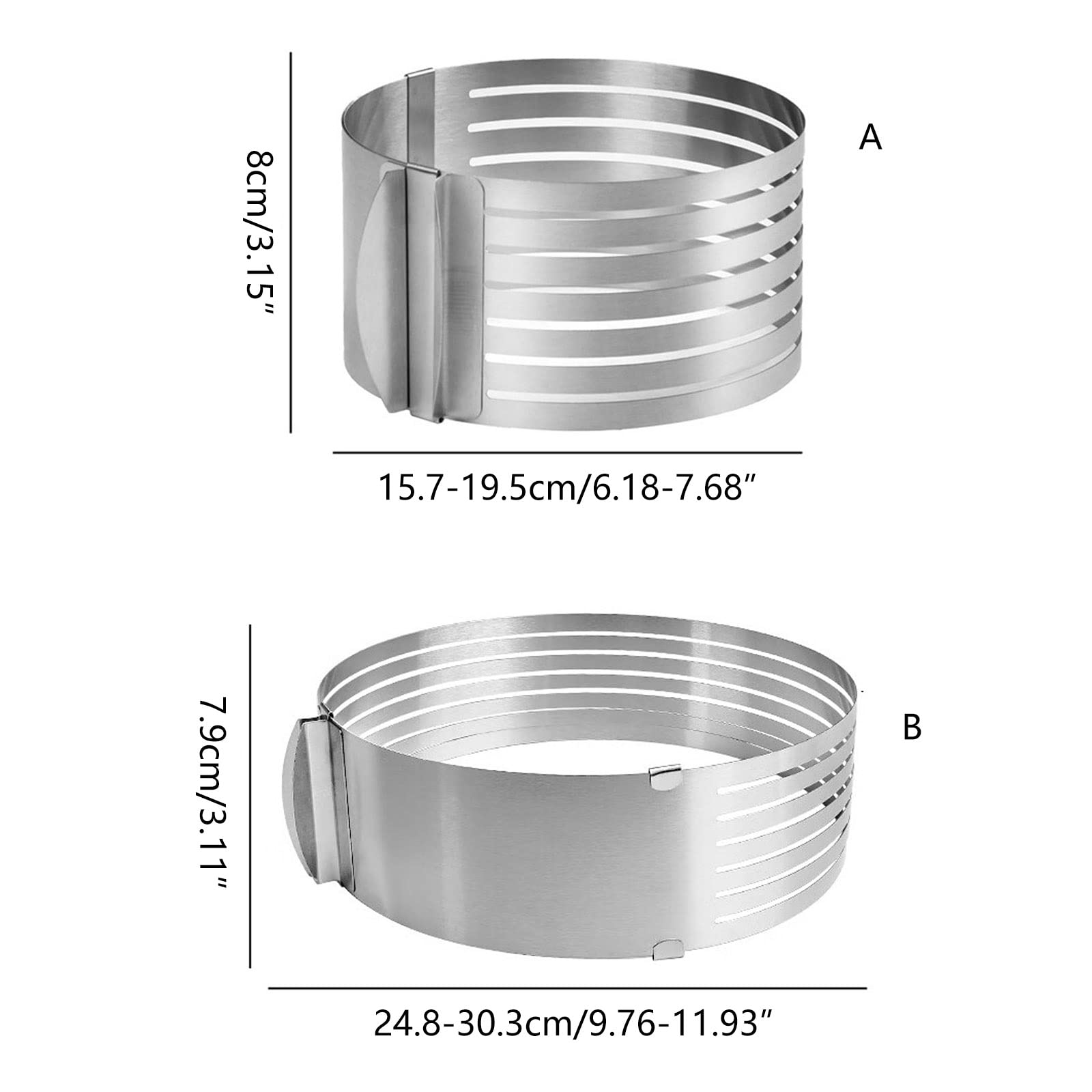 PLMN Round Mousse-Mould for Cake-Decor Cake Leveler-Slicer Adjustable Round Cake Cutter Rings Stainless Steel Cake Slicing bread-slicer machine for homemade-bread adjustable - Image 4
