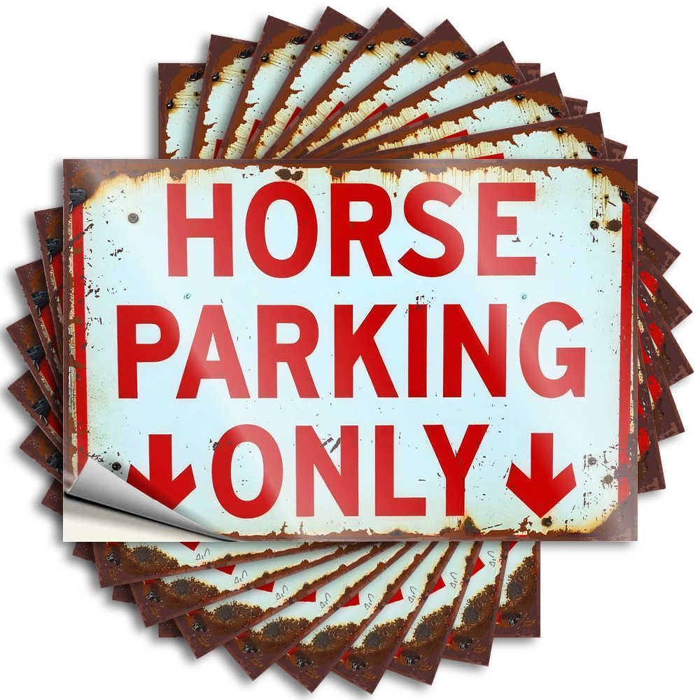 Fun, Saying Bumper Horse Parking Only: A Rustic Sign with Arrows | Stone Aesthetic(6X9CM)