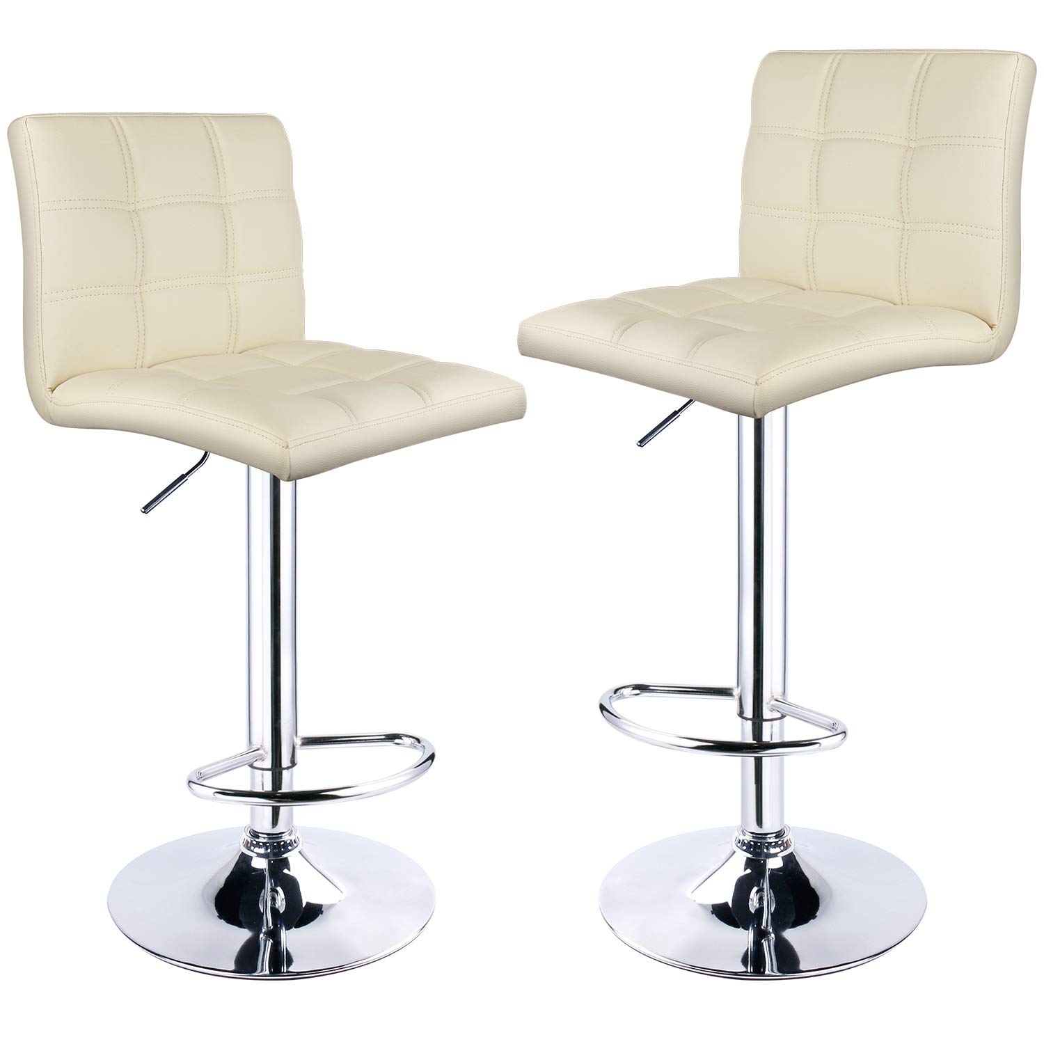 Leader Accessories Modern Bar Stools Set of 2, Leatherette Exterior