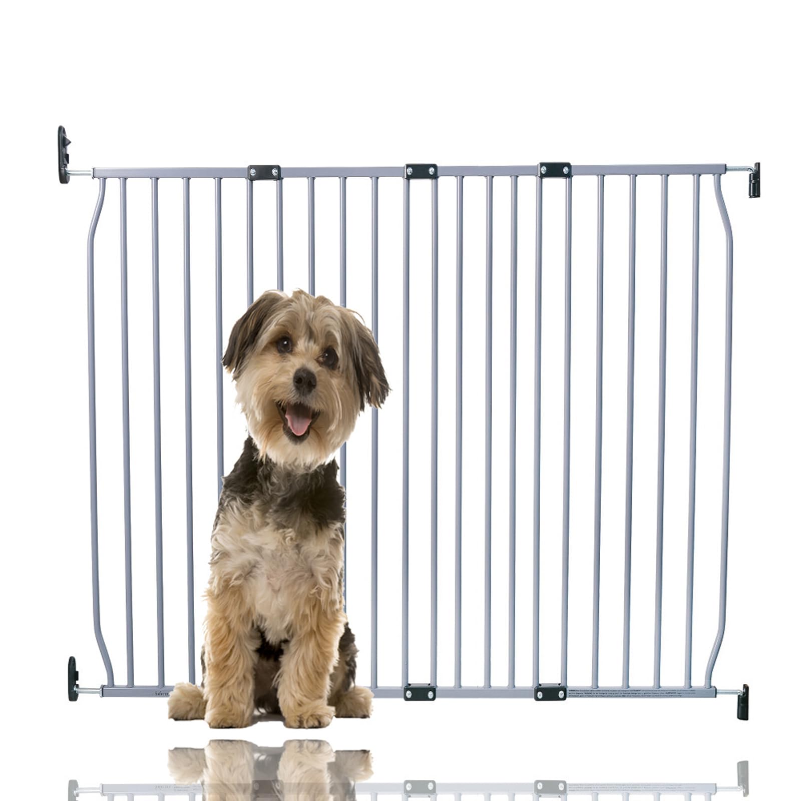 Bettacare Eco Screw Fit Pet Gate, Grey, 130cm - 140cm, Screw Fitted Dog Gate, Safety Gate for Puppy