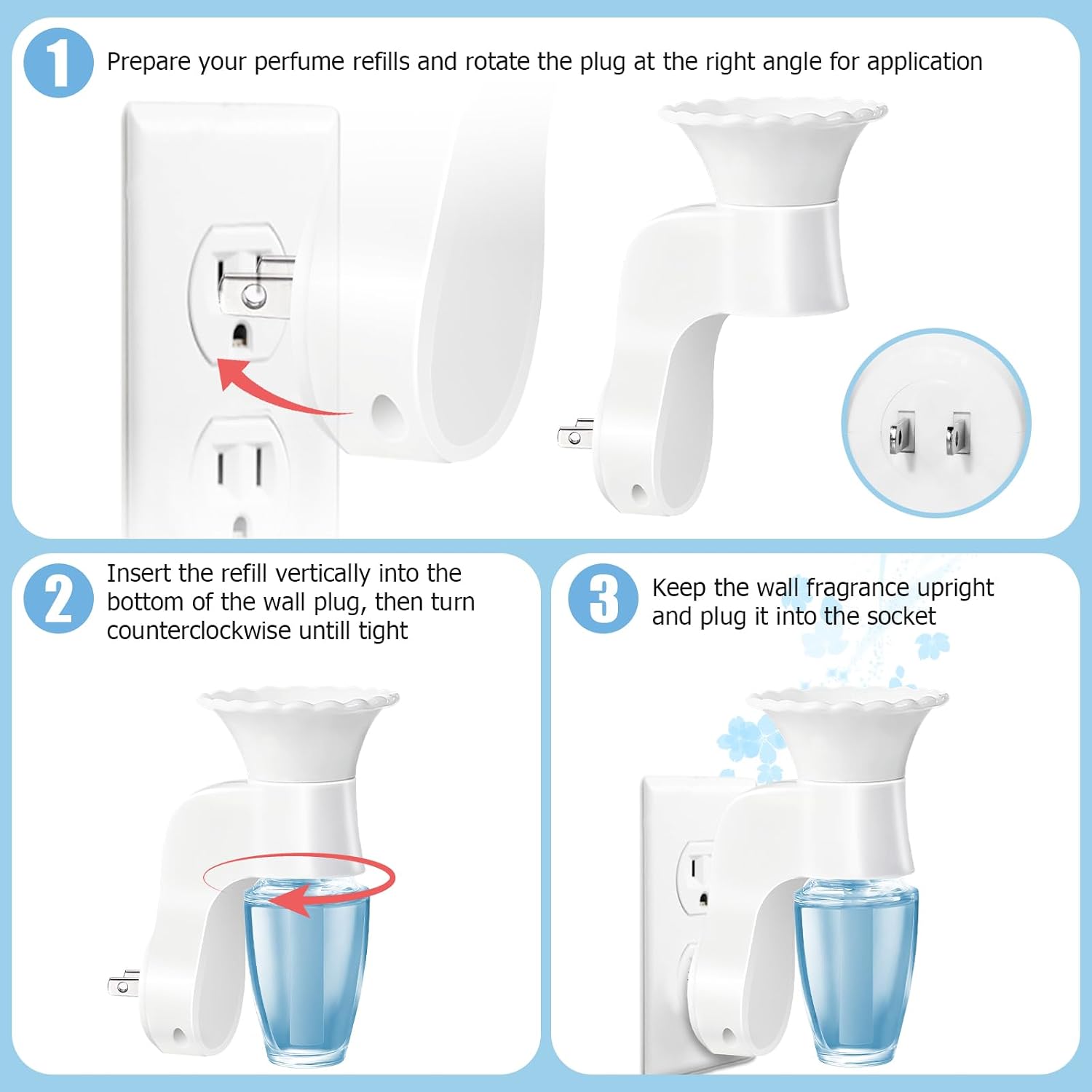 Wall Fragrance Plug – WallFlower Plug in, Essential Oil Diffuser Plug, ETL Certified, Compatible with Bath and Body Works WallFlower Refills, Plug in Diffuser for Home, Office, 4 PCS (Plug Only)