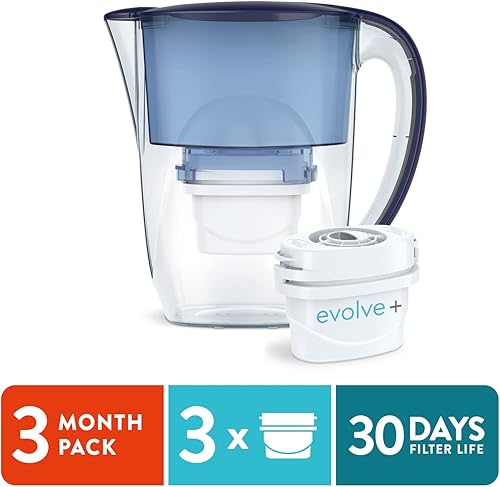 Miniatura 10 de Aqua Optima Paquete de 6 tazas de jarra de filtro de agua para grifo y agua potable con 3 filtros Evolve+, reduce los microplásticos, mejora el