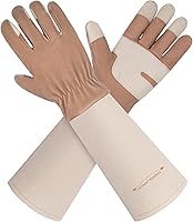 Vista 12 de HLDD HANDLANDY Long Gardening Gloves for Women Men - Leather Rose Pruning Gloves Thorn Proof - Breathable Working Glove