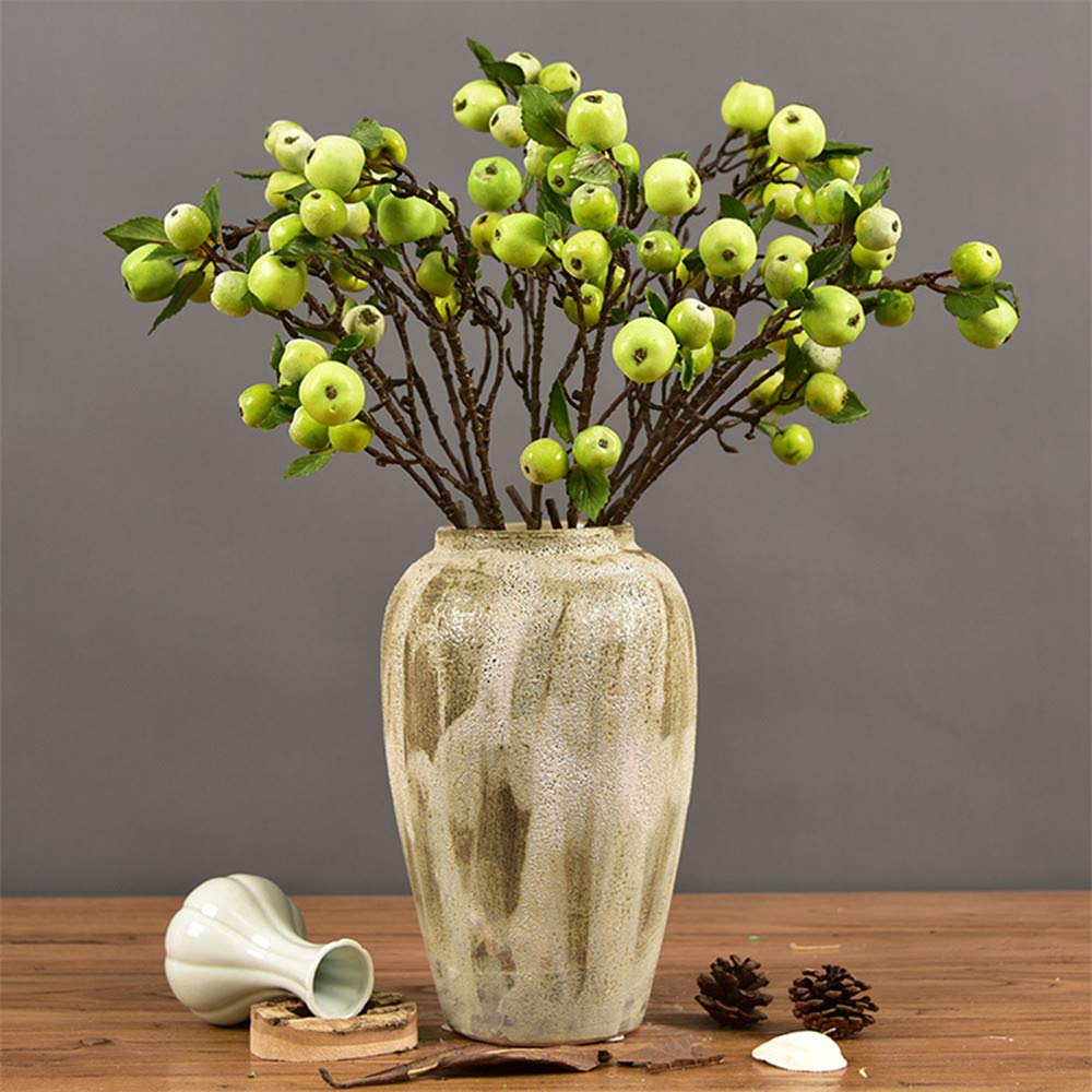 Fleur Artificielle Artificielle Mini Pommes Arbre Branche De Fleur Real Touch Faux Fleurs Simulé Plante Maison Jardin De Mariage Décoration 5 Pièces 60cm