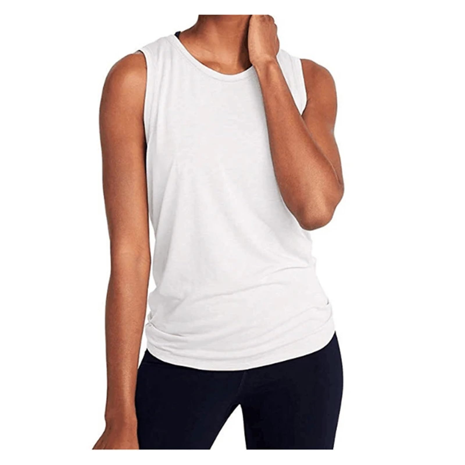 Canotte da Allenamento da Donna Top da Yoga da Donna Gilet Sportivo Sottile e Sciolto T-Shirt Senza Maniche Traspirante Palestra Fitness Camicie da Corsa Canotte Sexy da Ragazza(E,M)