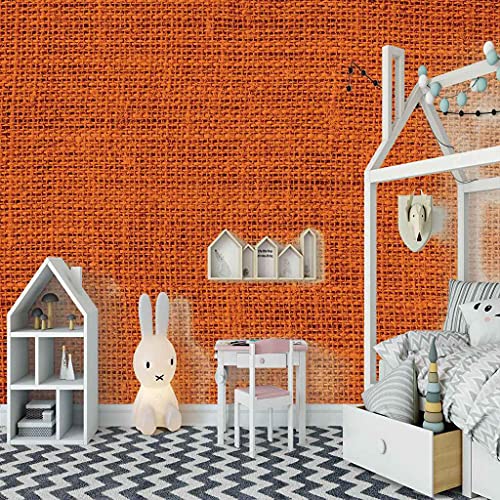 Canevas Papier Peint Haute Définition Effet Toile Lin Orange 3D
