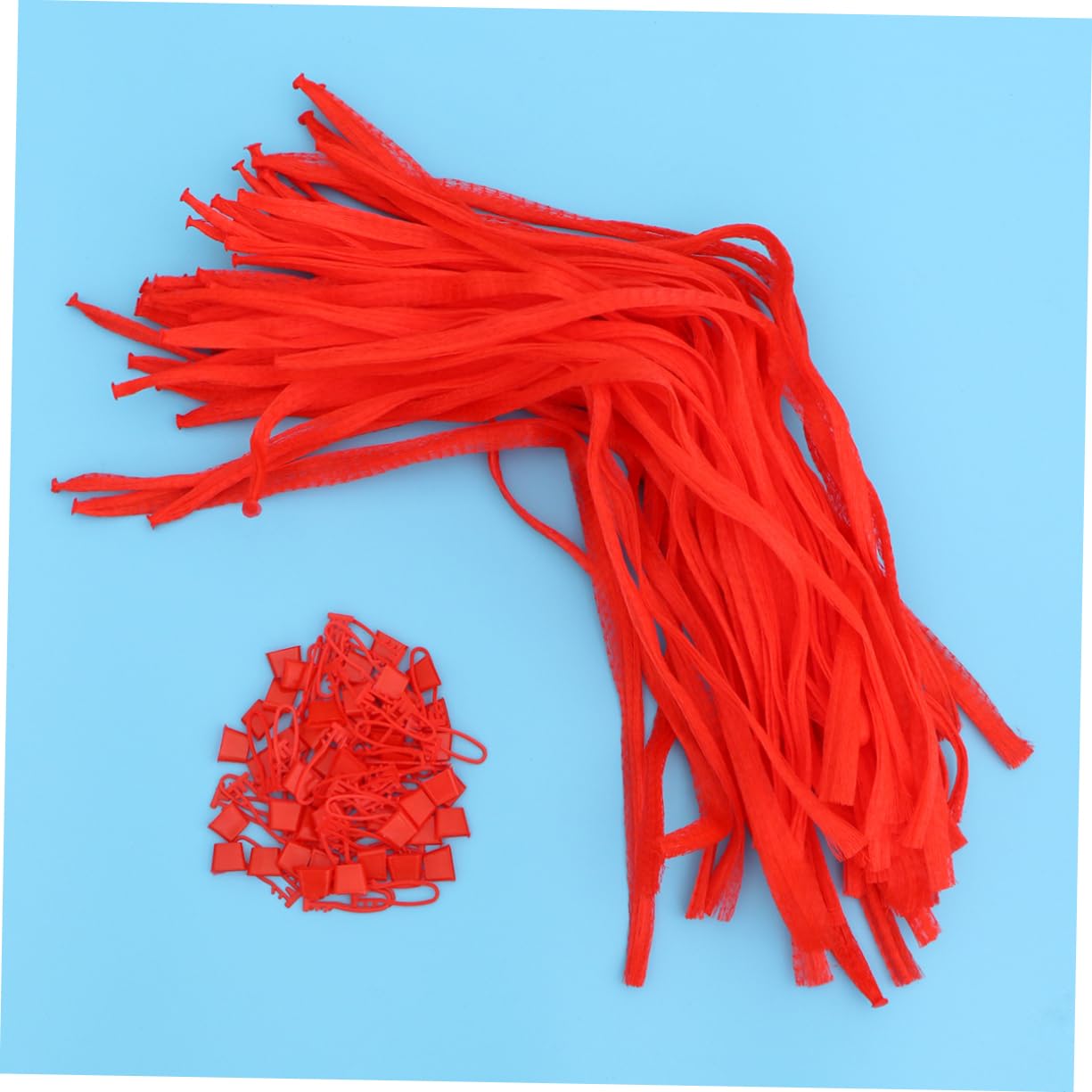 Amosfun 100 Piezas Bolsa de Malla Bolsas de plástico Bolsas de Red de Productos de Malla de Compras Reutilizables Compras netas Bolsa de as de Frutas Rojo