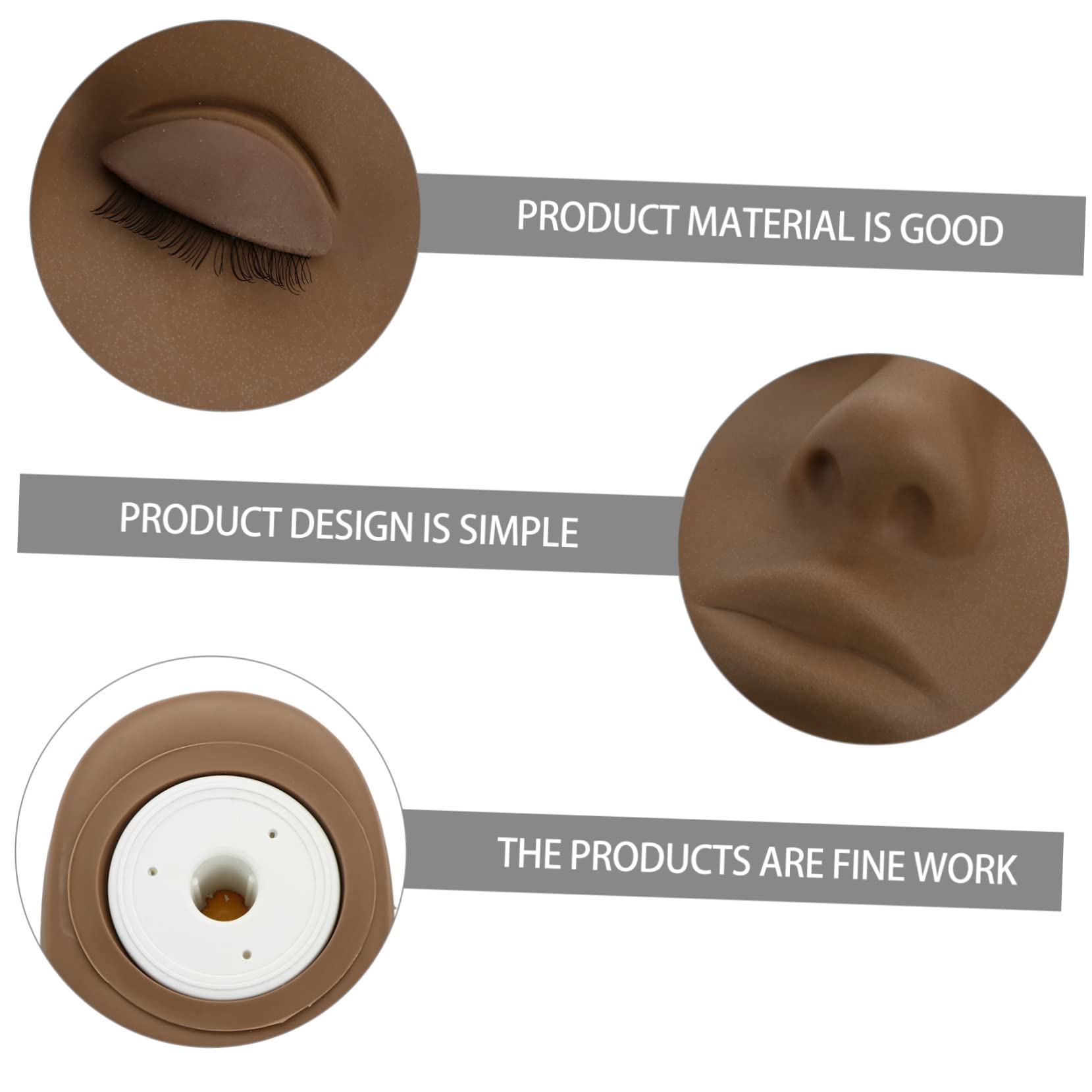 VICASKY Pestañas Cabeza de Ejercicio Con Palpados Maniquí Para Extensión De Pestañas Cosméticos Ayuda De Entrenamiento Para El Hogar O Salón Incluye Cabeza Y Párpados