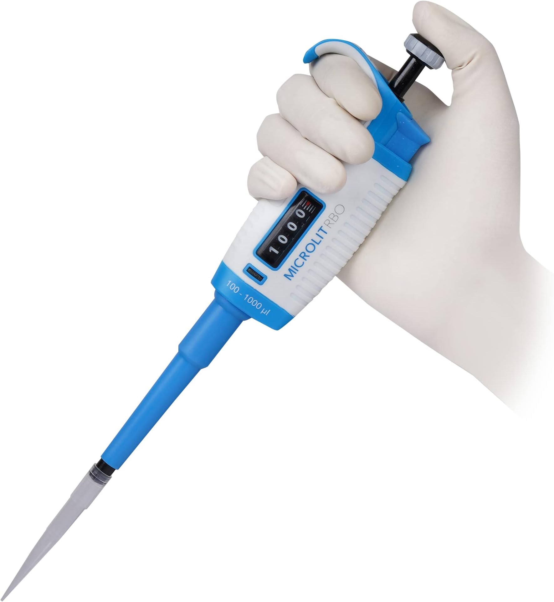 Microlit Lab Micropipette - Single-Channel Adjustable Volume Micro Pipette Fully Autoclavable Pipettor (100-1000ul)
