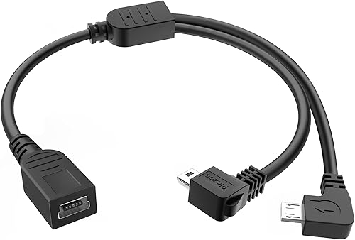 Mini cable adaptador USB hembra a minimicro macho, cable de carga USB, compatible con Garmin Nuvi GPS, cámara de salpicadero, cámara de espejo
