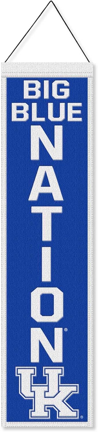 WinCraft Kentucky Wildcats Big Blue Nation 8x32 Inch Vertical Wool Embroidered Hanging Banner