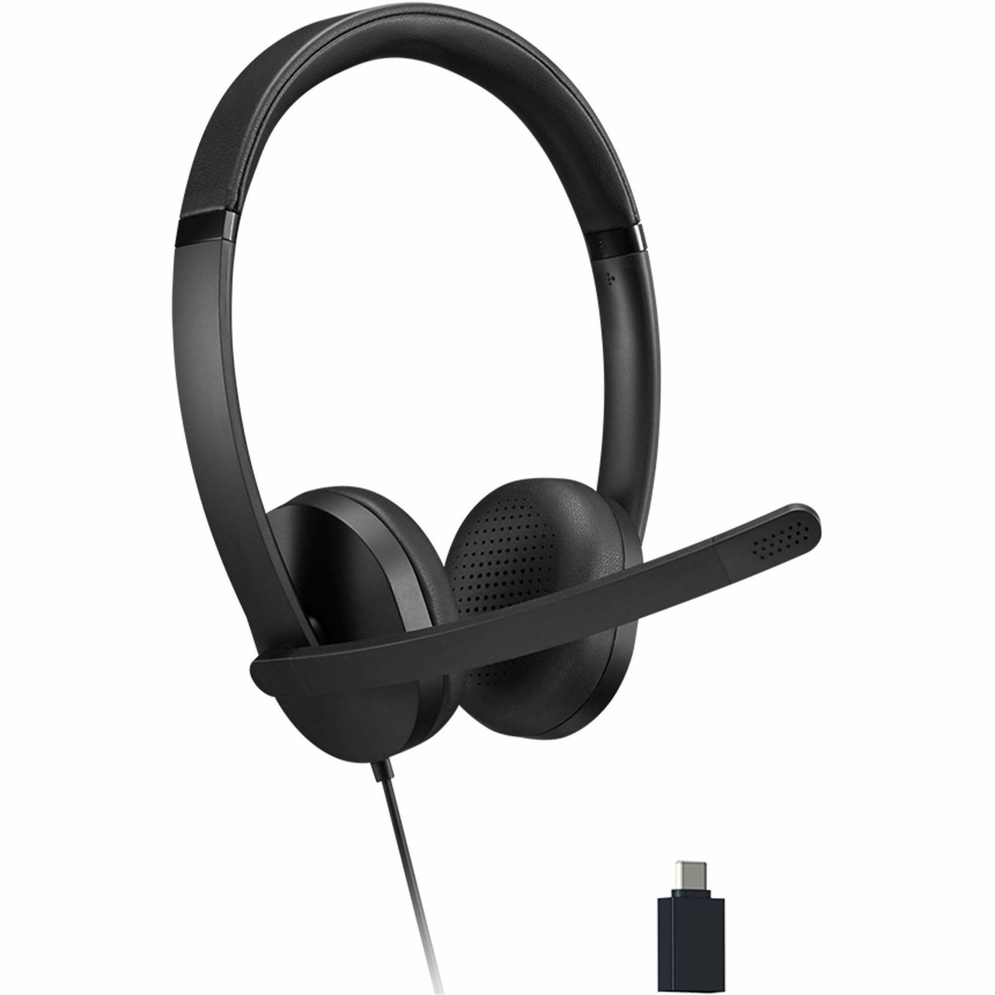 Lenovo Auriculares estéreo con Cable USB-A/USB-C 115, Caja de Control en línea, Ligeros, con cancelación de Ruido, Adaptador USB-A a USB-C, Color Negro