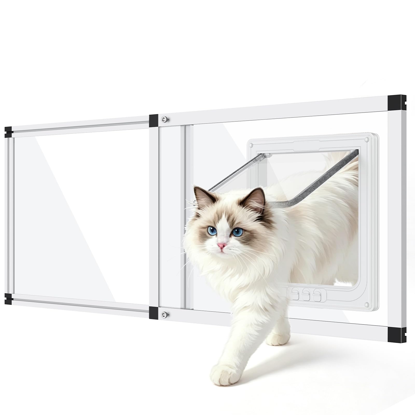Yoochee Unbreakable PC Cat Door - cat doors steps nets and pens | Mubboo