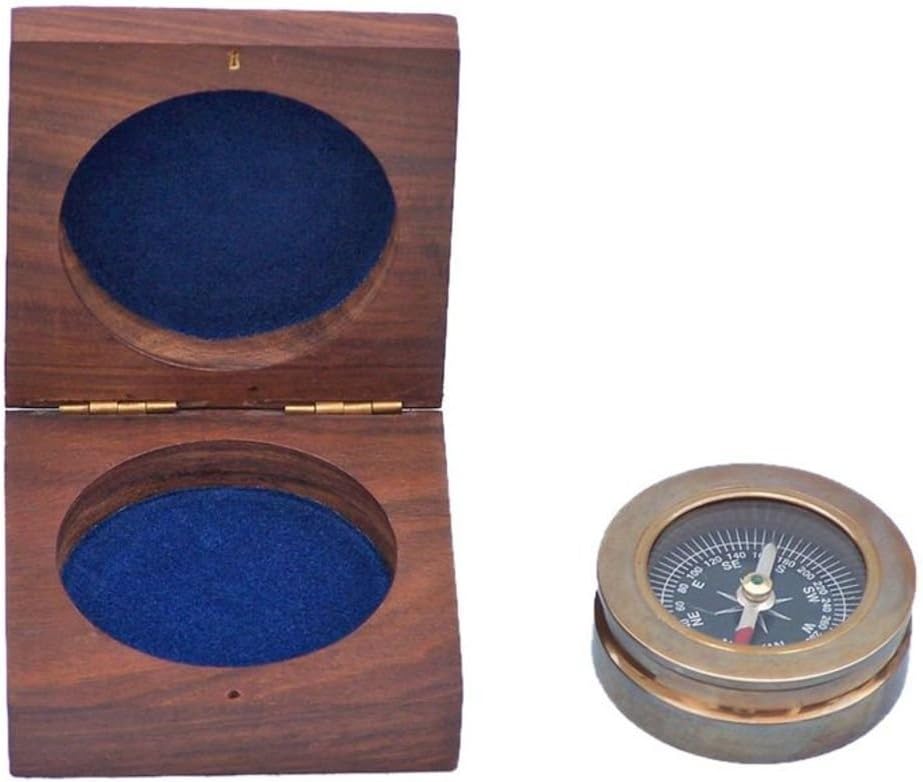 Hampton Nautical Marine Compass Theme Paperweight, 3", Antique Brass