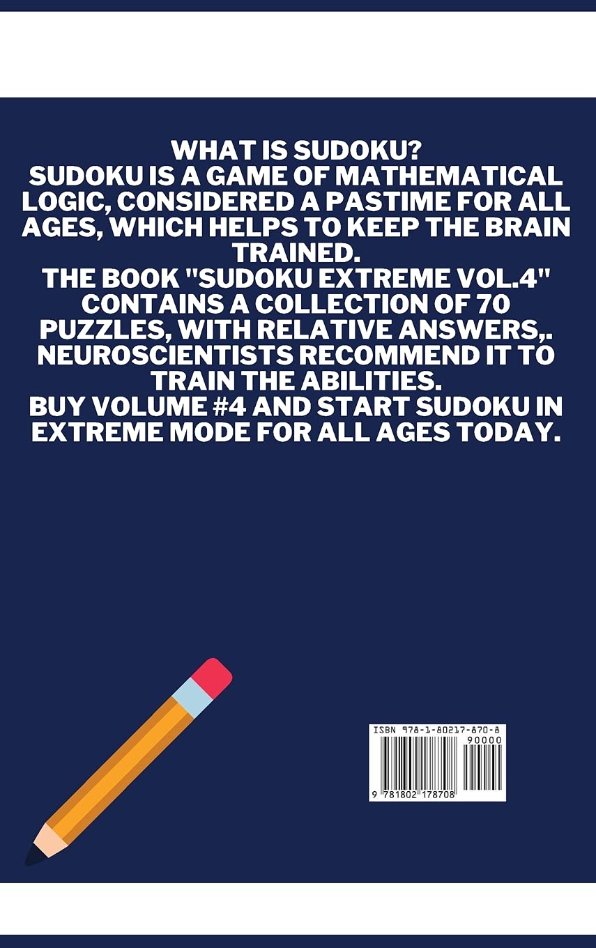 Sudoku Extreme Vol.4: 70+ Sudoku Puzzle and Solutions (4)