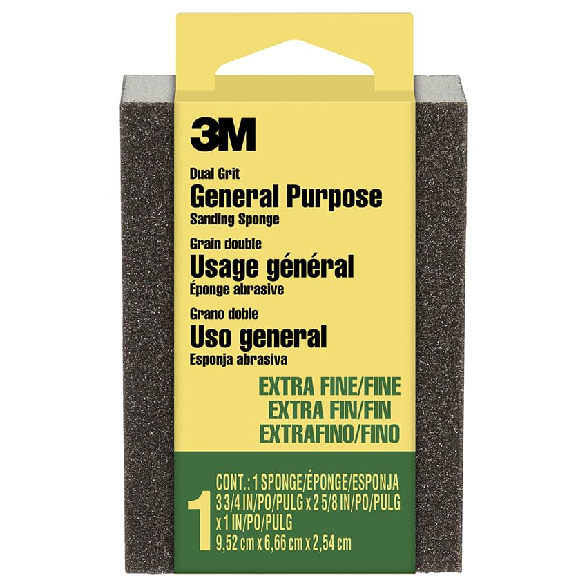 24-Pack of 3-3/4” x 2-5/8” x 1” 3M 907NA All Purpose Sanding Sponge, Extra Fine/Fine