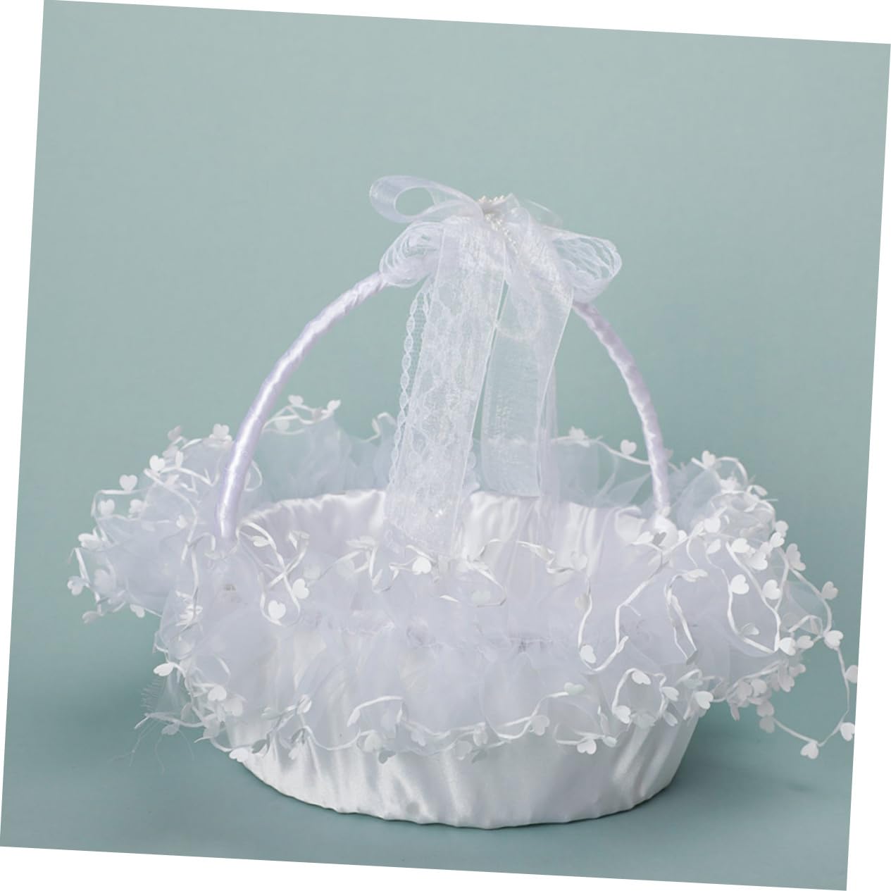 KOMBIUDA Cesta Decorativa Para Flores y Dulces Ideal Para Bodas Mano De Obra Artesanal