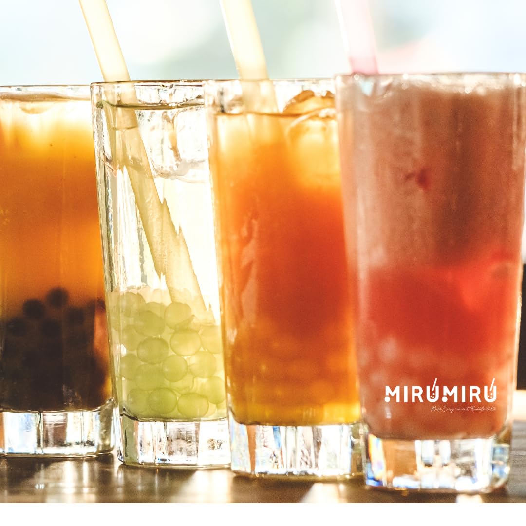 MiruMiru - POPPING BOBA ORIGINAL pour Bubble tea - Litchi - 140g - sans colorants artificiels, moins de sucre, 100% VÉGÉTALIEN et SANS GLUTEN