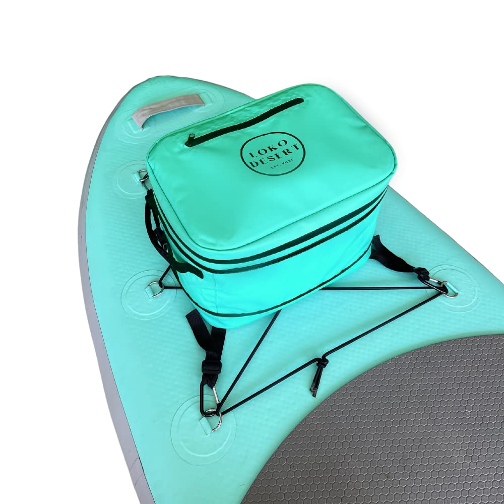 Paddle Board Cooler – PVC Waterproof Cooler for Kayaking – SUP Cooler for Paddle Board – Expandable Paddle Board Deck Bag w/Metal D-Rings Paddle Board Accessories – Kayak Cooler Bag (Aquamarine)