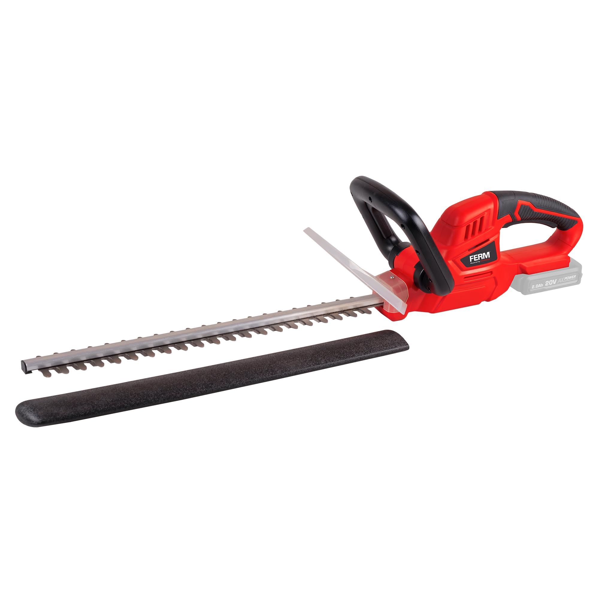 FERM Taille-Haie sans Fil 20V AX-Power – Lame 50 cm – Coupe Branches Jusqu’à 14 mm – Poignée Softgrip – Transparent Protection – Compatible Batteries 2.0/4.0Ah